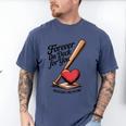 Baseball Valentine Forever On Deck For You Tee Men's Comfort Colors T-Shirt Blue Jean