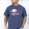 Bonus Mom Rookie Of Year 1st Birthday Baseball Theme Men's Comfort Colors T-Shirt Blue Jean