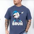 Boys Baseball Graphic Tee Teen Apparel Cute Meme Bruh Men's Comfort Colors T-Shirt Blue Jean