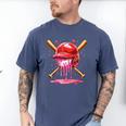 Boys Valentine Day Baseball Helmet Drip Ice-Cream Youth Kids Men's Comfort Colors T-Shirt Blue Jean