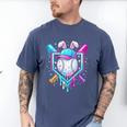 Bunny Baseball Hat With Ice Cream Easter Day Boys Kids Girls Men's Comfort Colors T-Shirt Blue Jean