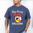 Busy Raising Ballers Baseball Softball Soccer Mom Premium Tri-Blend Men's Comfort Colors T-Shirt Blue Jean