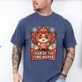 Chinese New Year 2026 Fire Horse Celebration Raglan Baseball Tee Men's Comfort Colors T-Shirt Blue Jean