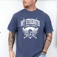 Christian Baseball My Strength Comes From The Lord Baseball Men's Comfort Colors T-Shirt Blue Jean Christian Baseball My Strength Comes From The Lord Baseball Men's Comfort Colors T-Shirt Blue Jean