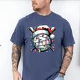 Christmas Baseball Boy Youth Kid Men Santa Hat Xmas Baseball Men's Comfort Colors T-Shirt Blue Jean