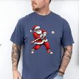 Christmas Baseball Player Santa Xmas Boys Men Toddler Men's Comfort Colors T-Shirt Blue Jean