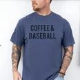 Coffee And Baseball Men's Comfort Colors T-Shirt Blue Jean