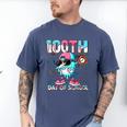 Dabbing Drippy 100th Days Of School Baseball Ice Cream Drip Men's Comfort Colors T-Shirt Blue Jean