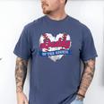 Daddy Of The Rookie Baseball Dad Retro Love Heart Birthday Men's Comfort Colors T-Shirt Blue Jean