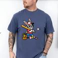 Easter Bunny Baseball Player Batter Rabbit Boys Kids Men Men's Comfort Colors T-Shirt Blue Jean