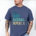 Eat Sleep Baseball Repeat Baseball Player Baseball Men's Comfort Colors T-Shirt Blue Jean Eat Sleep Baseball Repeat Baseball Player Baseball Men's Comfort Colors T-Shirt Blue Jean