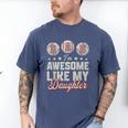 Father's Day Baseball Dad I'm Awesome Just Like My Daughter Men's Comfort Colors T-Shirt Blue Jean