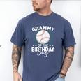 Grammy Of The Birthday Boy Baseball Player Birthday Men's Comfort Colors T-Shirt Blue Jean