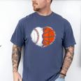Heart 67 Meme Baseball Basketball Pocket Valentine's Day Tee Men's Comfort Colors T-Shirt Blue Jean