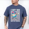 I Hit 100 Days Of School Baseball Ice Cream Drip Boys Girls Men's Comfort Colors T-Shirt Blue Jean
