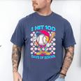 I Hit 100 Days Of School Baseball Ice Cream Drip Men's Comfort Colors T-Shirt Blue Jean