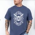 Hit Hard Run Fast Turn Left Baseball Player Fans Premium Tri-Blend Men's Comfort Colors T-Shirt Blue Jean