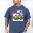 Hit Hard Run Fast Turn Left Baseball Quote Fan Coach Premium Tri-Blend Men's Comfort Colors T-Shirt Blue Jean Hit Hard Run Fast Turn Left Baseball Quote Fan Coach Premium Tri-Blend Men's Comfort Colors T-Shirt Blue Jean