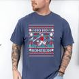Ho Ho Homerun Baseball Ugly Christmas Sweater Party Hitter Men's Comfort Colors T-Shirt Blue Jean