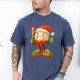 Ice Cream Drip Baseball Christmas Baseball Drip Candy Cane Men's Comfort Colors T-Shirt Blue Jean Ice Cream Drip Baseball Christmas Baseball Drip Candy Cane Men's Comfort Colors T-Shirt Blue Jean