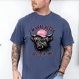 I'm Head Heffa Just Ask Me Bossy Highland Cow Baseball Cap Men's Comfort Colors T-Shirt Blue Jean