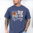 I'm Just Here For The Snacks Baseball Coquette Game Day Girl Men's Comfort Colors T-Shirt Blue Jean