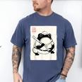 Japanese Grumpy Frog Baseball Player Baseball Men's Comfort Colors T-Shirt Blue Jean
