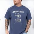 Jesus Saves Shirt Religious Christian Faith Baseball Men's Comfort Colors T-Shirt Blue Jean Jesus Saves Shirt Religious Christian Faith Baseball Men's Comfort Colors T-Shirt Blue Jean