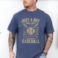 Just a Boy Who Loves Baseball Men's Comfort Colors T-Shirt Blue Jean Just a Boy Who Loves Baseball Men's Comfort Colors T-Shirt Blue Jean