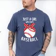 Just A Girl Who Loves Baseball Cute Retro Baseball Lover Men's Comfort Colors T-Shirt Blue Jean