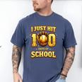 I Just Hit 100 Days Of School Baseball Boys Kids 100th Day Men's Comfort Colors T-Shirt Blue Jean
