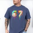 Kids Meme 67 Number Six 6 Seven 7 Ice Cream Drips Baseball Men's Comfort Colors T-Shirt Blue Jean