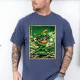 Leprechaun Playing Baseball Japanese Art St Patricks Day Men's Comfort Colors T-Shirt Blue Jean