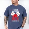 Little Slugger Boy Coming Soon Baby Announcement Baseball Men's Comfort Colors T-Shirt Blue Jean