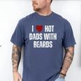 I Love Hot Baseball Dads With Beards Red Hearts Men's Comfort Colors T-Shirt Blue Jean I Love Hot Baseball Dads With Beards Red Hearts Men's Comfort Colors T-Shirt Blue Jean