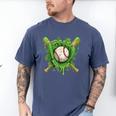 Lucky Shamrock Baseball Gloves Drip St Patrick's Day Boys Men's Comfort Colors T-Shirt Blue Jean
