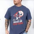 Mask On Fear Gone Baseball Catcher Softball Men's Comfort Colors T-Shirt Blue Jean