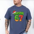Mason 67 Christmas Ice Cream Drip Meme Six Seven Baseball Men's Comfort Colors T-Shirt Blue Jean