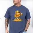 Melting Baseball Mascot Slugger Bat Cap Cartoon Men's Comfort Colors T-Shirt Blue Jean Melting Baseball Mascot Slugger Bat Cap Cartoon Men's Comfort Colors T-Shirt Blue Jean