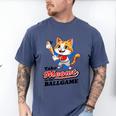 Take Meowt To The Ball Game Tee Slugger Cat Baseball Men's Comfort Colors T-Shirt Blue Jean