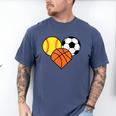 Mom Sports Heart Soccer Basketball Baseball Softball Men's Comfort Colors T-Shirt Blue Jean Mom Sports Heart Soccer Basketball Baseball Softball Men's Comfort Colors T-Shirt Blue Jean