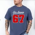 Number 67 Numbered Six Seven Baseball Jersey Style Team 67 Men's Comfort Colors T-Shirt Blue Jean Number 67 Numbered Six Seven Baseball Jersey Style Team 67 Men's Comfort Colors T-Shirt Blue Jean