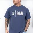 Number One Baseball Dad For Father's Day Daddy Coach Men's Comfort Colors T-Shirt Blue Jean