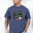 Outfield On Lockdown Baseball Defense Sports Men's Comfort Colors T-Shirt Blue Jean