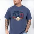 Patriotic Baseball Dad USA Flag American 4th Of July Men's Comfort Colors T-Shirt Blue Jean