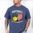 Patriotic US Flag Softball Dad Like A Baseball Dad Men's Comfort Colors T-Shirt Blue Jean Patriotic US Flag Softball Dad Like A Baseball Dad Men's Comfort Colors T-Shirt Blue Jean