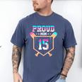 Proud Mom Baseball Player Number 15 Ice Cream Drip Men's Comfort Colors T-Shirt Blue Jean