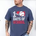 Retro 100 Days Of School Baseball Teacher Student 100 Days Men's Comfort Colors T-Shirt Blue Jean