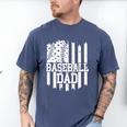 Retro American Flag Baseball Dad On Back Father's Day Premium Men's Comfort Colors T-Shirt Blue Jean