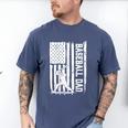 Retro Baseball Dad Us America Flag Fathers Day Men's Comfort Colors T-Shirt Blue Jean